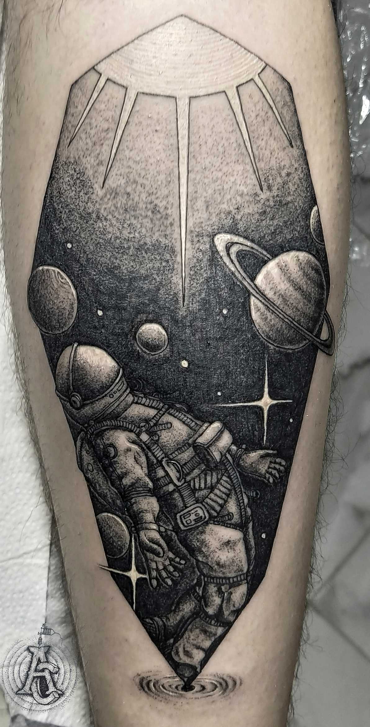 Custom Space Tattoo
