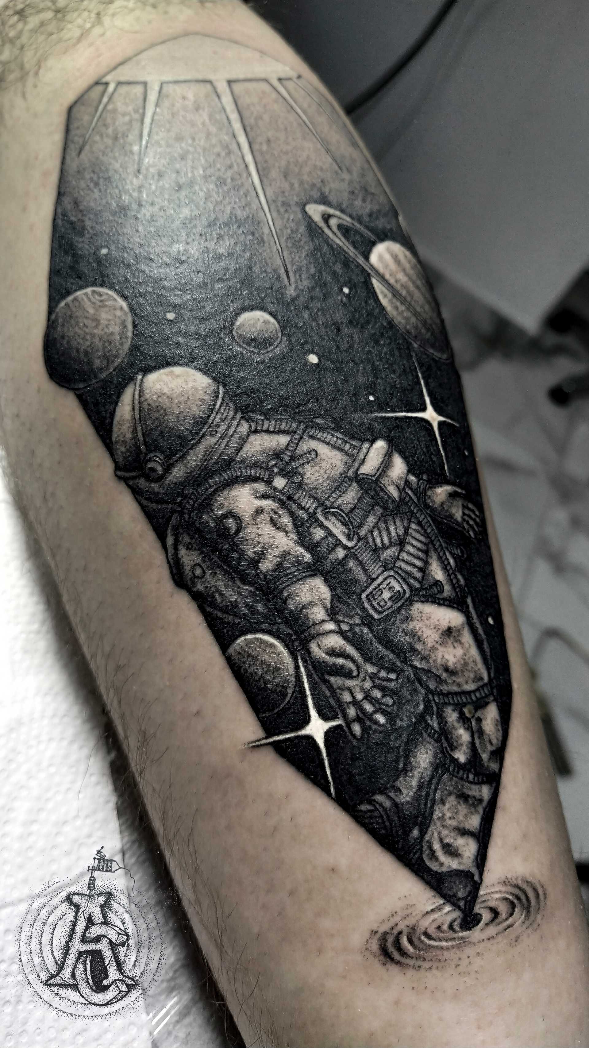Custom Space Tattoo